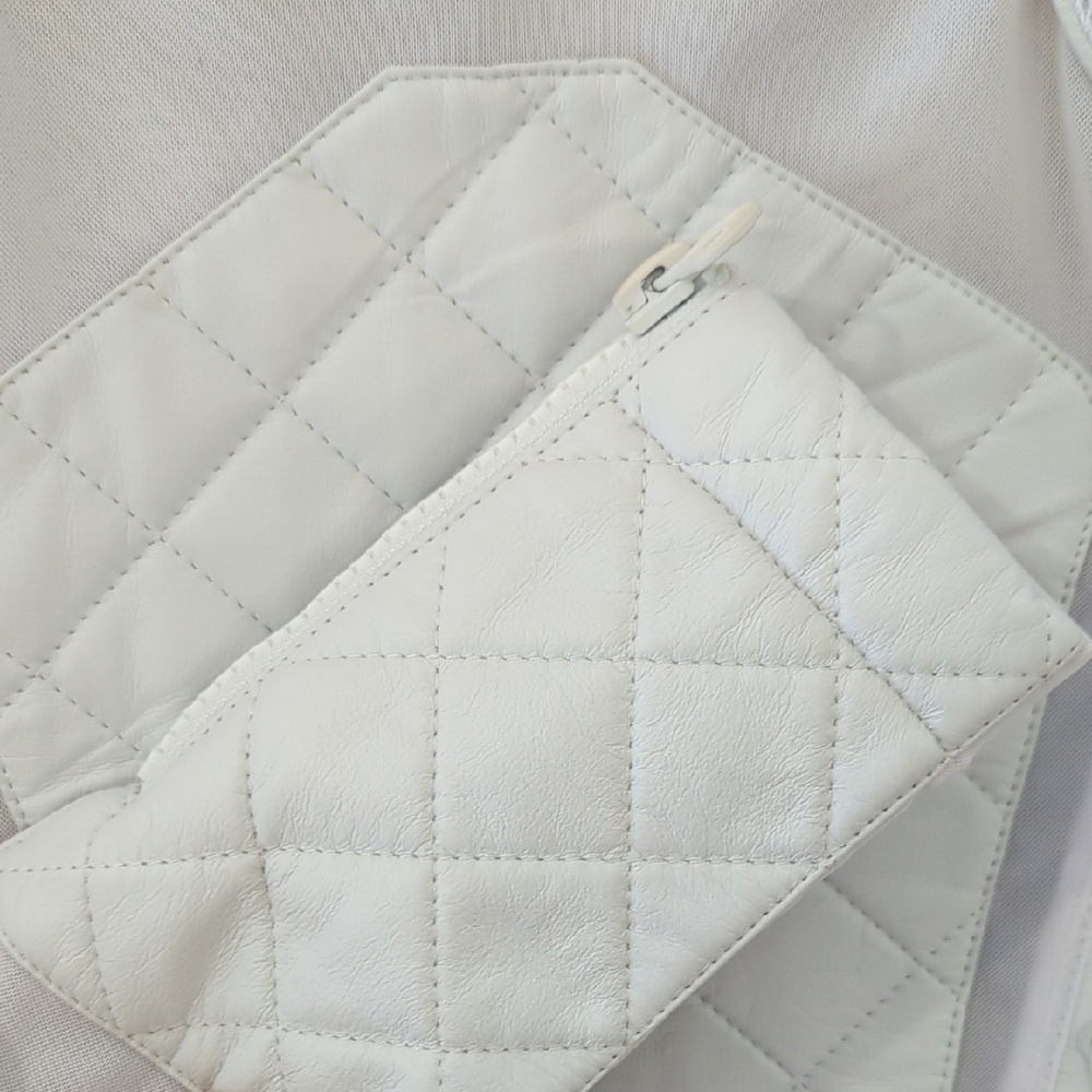 🩷Blanc Noir Quilted White Moto Jacket🩷 - Picture 5 of 12